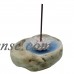TrendBox Blue Ceramic Handmade Rock-Shaped Artistic Incense Holder Burner Coil Oil Diffuser Lotus Ash Catcher Buddhist Water Lily Plate One Hole   